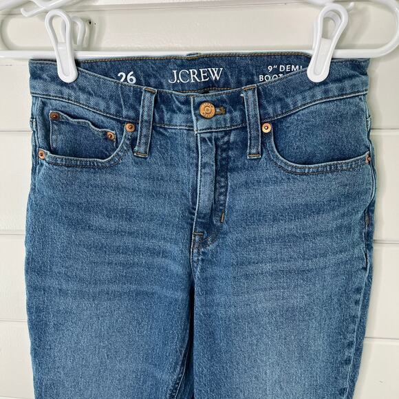 J. Crew 9" Demi Bootcut Crop Jeans Medium Wash Denim Cotton Blue Womens Size 26 - Picture 9 of 9